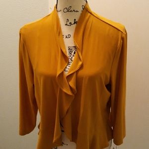 NWT DN Design mustard open blazer size 12